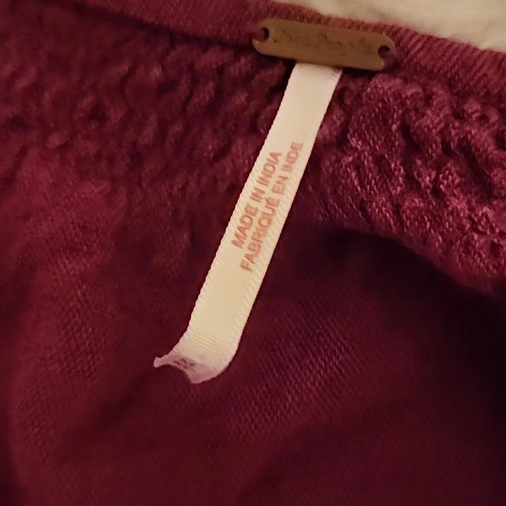 Free People Bohemian Burgundy Embroidered Dress